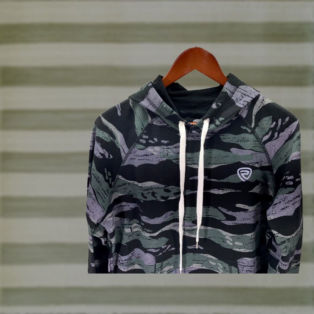 Denime Rock & Roll Denim Pullover Hooded Sweatshirt Mens M Multicolor Camo Western Cowboy Drawstring Size US M / EU 48-50 / 2 - 1 Thumbnail