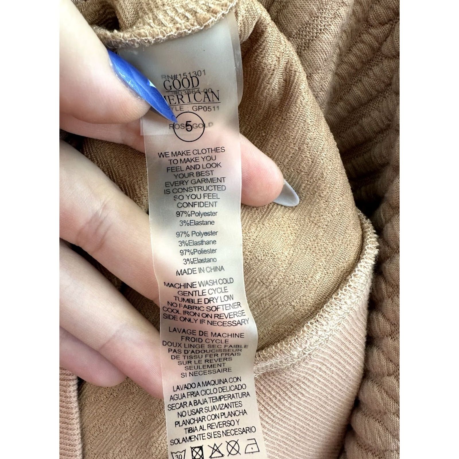 Good American Good American Sweatshirt Womens Size 5 2XL Quilted Hooded Rose Gold Snake The Size XXL / US 16-18 / IT 52-54 - 7 Thumbnail