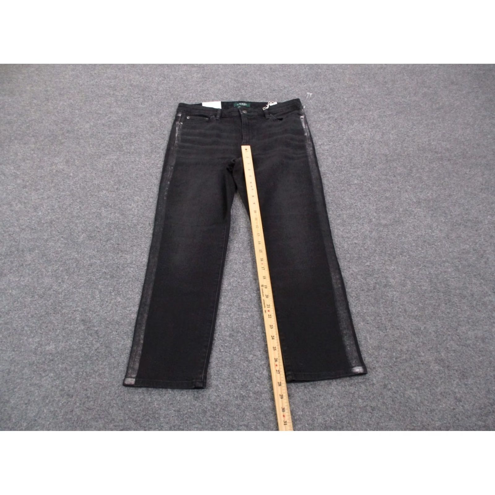 Ralph Lauren Ralph Lauren Jeans Womens 10 Denim Premier Straight Authentic Stretch Casual NEW Jeans Womens 10 Black Denim Straight Stretch Pockets 32W 28Inseam Size 24" / US 00 / IT 34 - 3 Thumbnail
