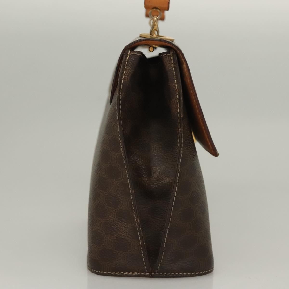 Celine CELINE Macadam Canvas Hand Bag Pvc Leather Brown Gold Size ONE SIZE - 5 Thumbnail