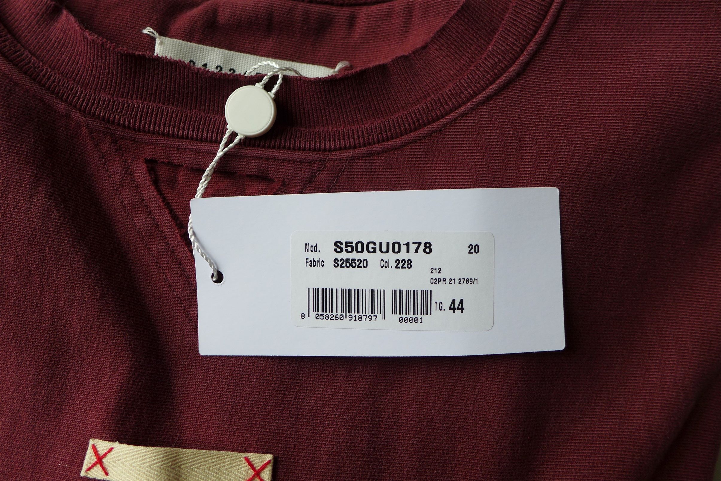 Maison Margiela Margiela Oversized Name Tag Sweatshirt - Washed Burgundy Size US M / EU 48-50 / 2 - 14 Thumbnail