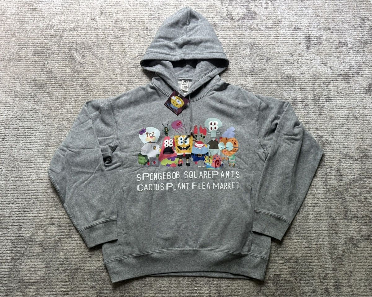 Cactus Plant Flea Market × Uniqlo CPFM x Spongebob Squarepants Gray Hoodie Small Sweatshirt Size US S / EU 44-46 / 1 - 1 Thumbnail