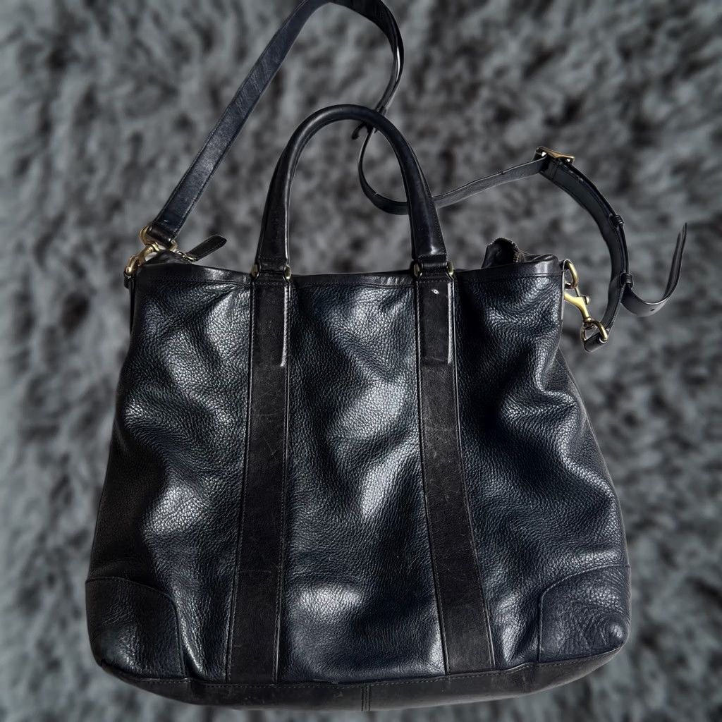 Coach Coach Bleecker Legacy Business Tote Black Leather Crossbody Bag 70477 Womens Size ONE SIZE - 1 Thumbnail