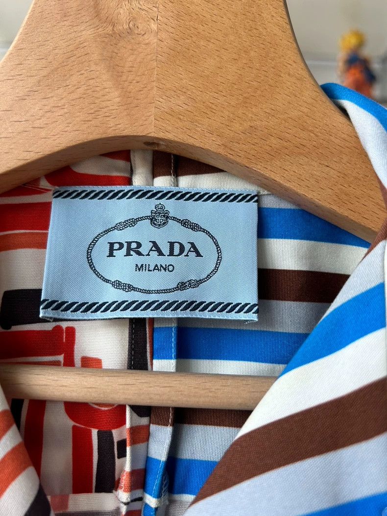 Prada Prada Double match18fw flame stripe stitching short-sleeved Size US S / EU 44-46 / 1 - 6 Thumbnail