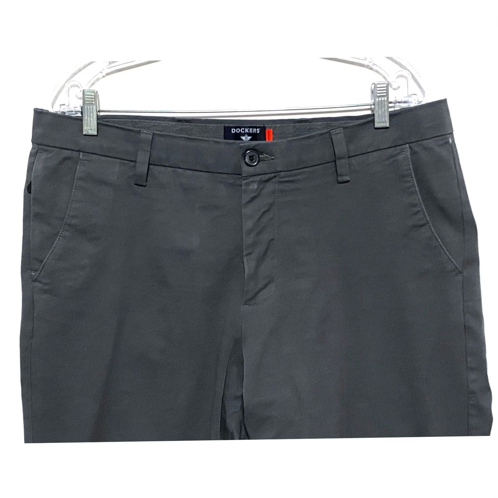 Dockers Dockers Pants Mens 36 Slim Fit Khaki Gray Workday Chinos 360 Flex Flat Front Inseam 30 Classic Casual Business Size US 36 / EU 52 - 3 Thumbnail