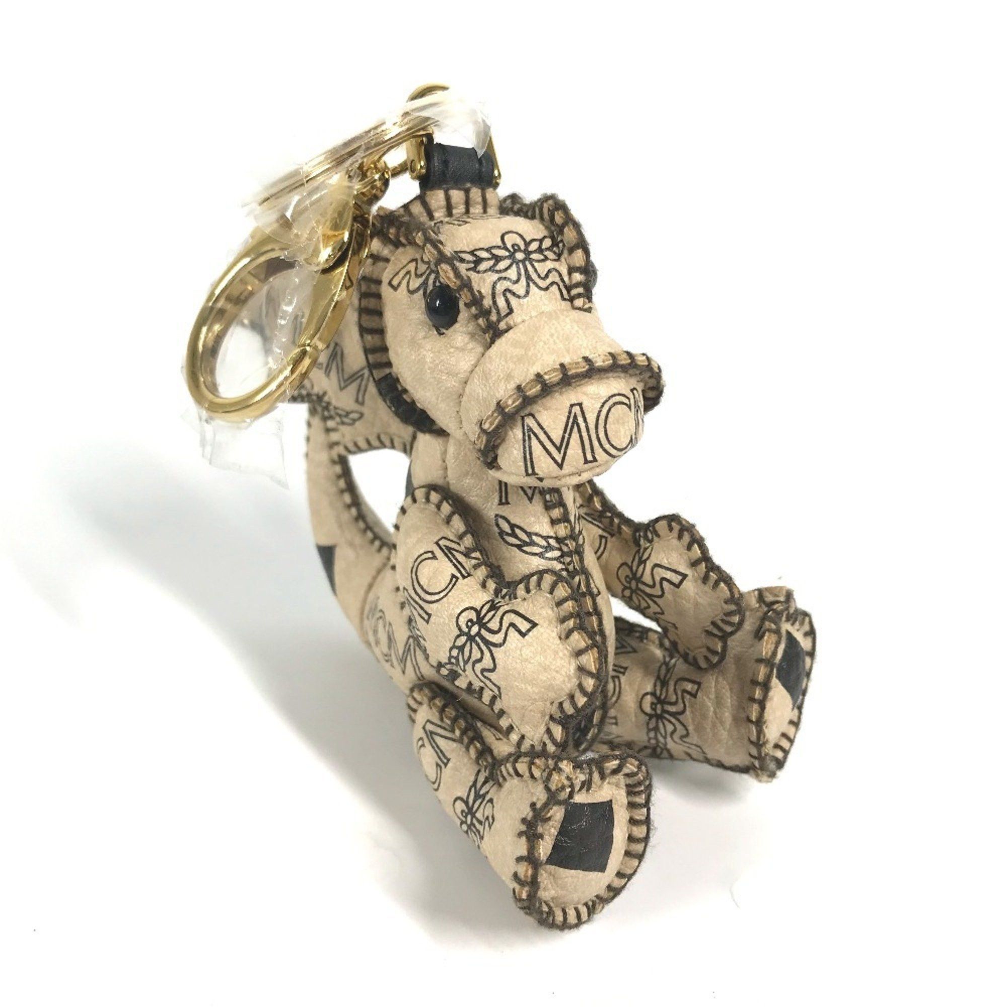 MCM MCM Visetos Dragon Bag Charm Keychain Leather Women's Beige Size ONE SIZE - 1 Thumbnail