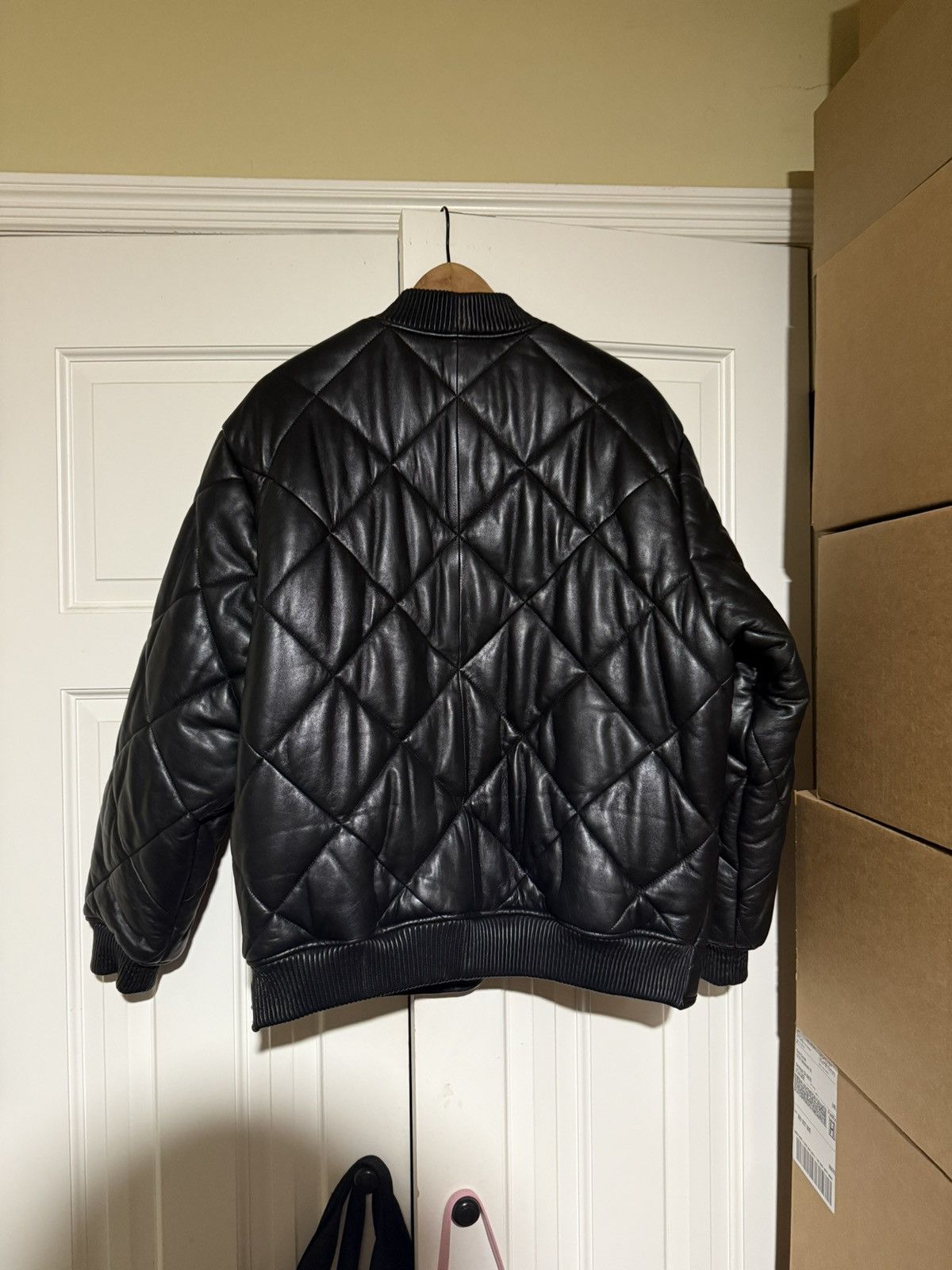 Supreme Supreme Black Quilted Lamb Leather Jacket Size US M / EU 48-50 / 2 - 2 Thumbnail
