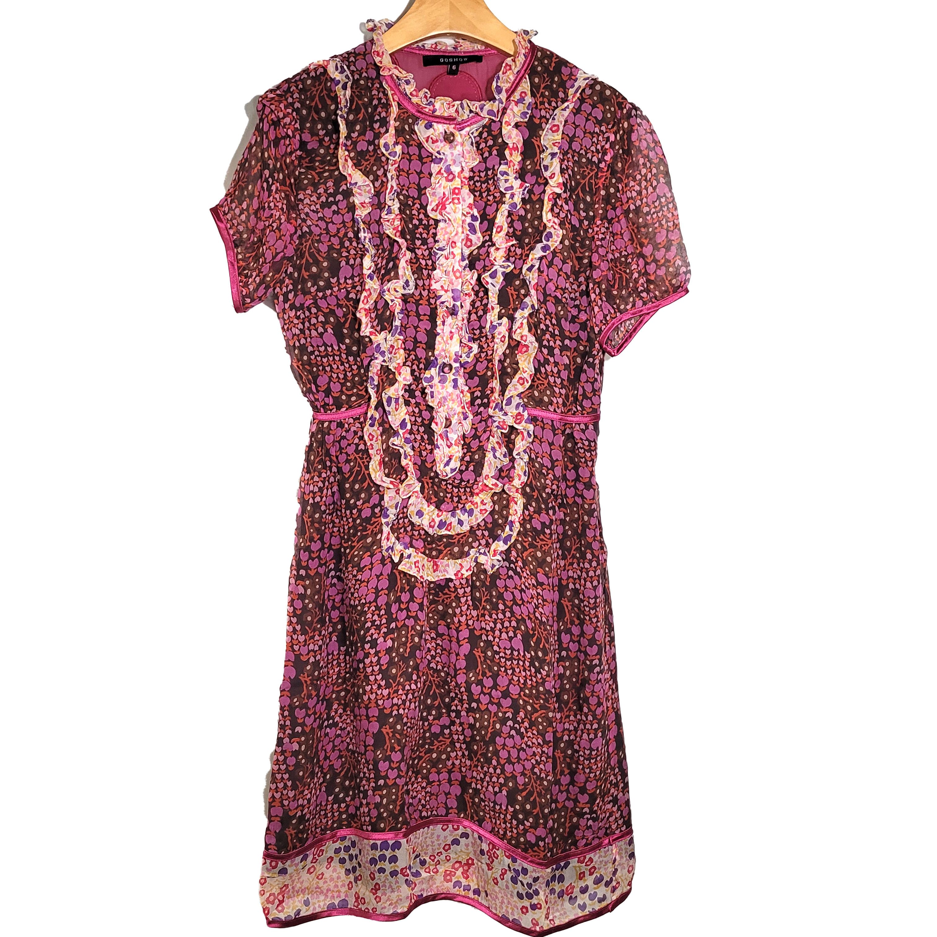 Other Women's 100% Silk Size S Short Sleeve Tank Dress SCE232 Size S / US 4 / IT 40 - 1 Thumbnail