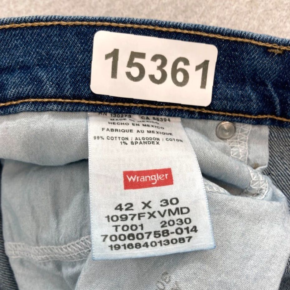 Wrangler Wrangler Five Star Premium Mens 42x30 Relaxed Fit Dark Wash Blue Denim Jeans Size US 42 / EU 58 - 4 Thumbnail
