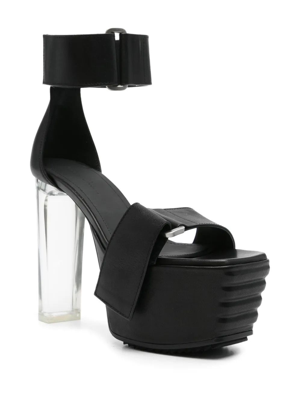 Rick Owens o1y0126 Leather Ankle Strap Sandals in Black Size US 6 / IT 36 - 2 Thumbnail