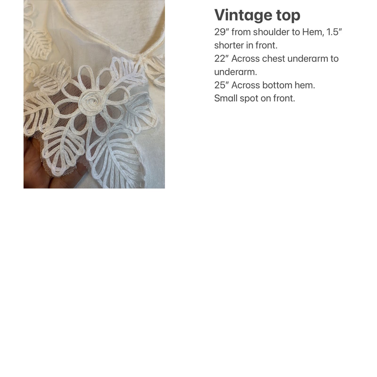 Vintage VINTAGE Cesucci Shirt 1X Plus White Lace Collar T-Shirt 1990s Womens/Casual Size XL / US 12-14 / IT 48-50 - 8 Thumbnail