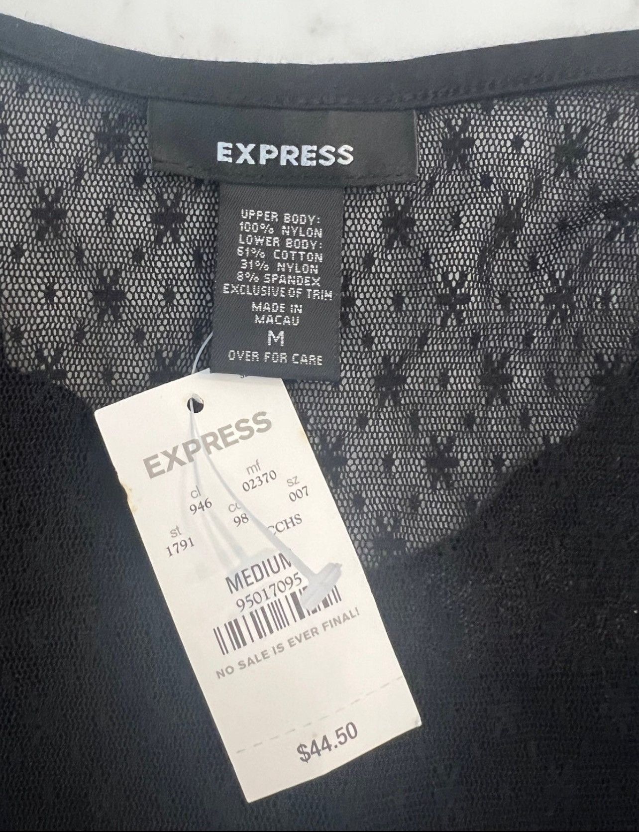Express New Express Lace Tops Medium Appliqué Beaded Black Y2K Shirt Size M / US 6-8 / IT 42-44 - 2 Thumbnail
