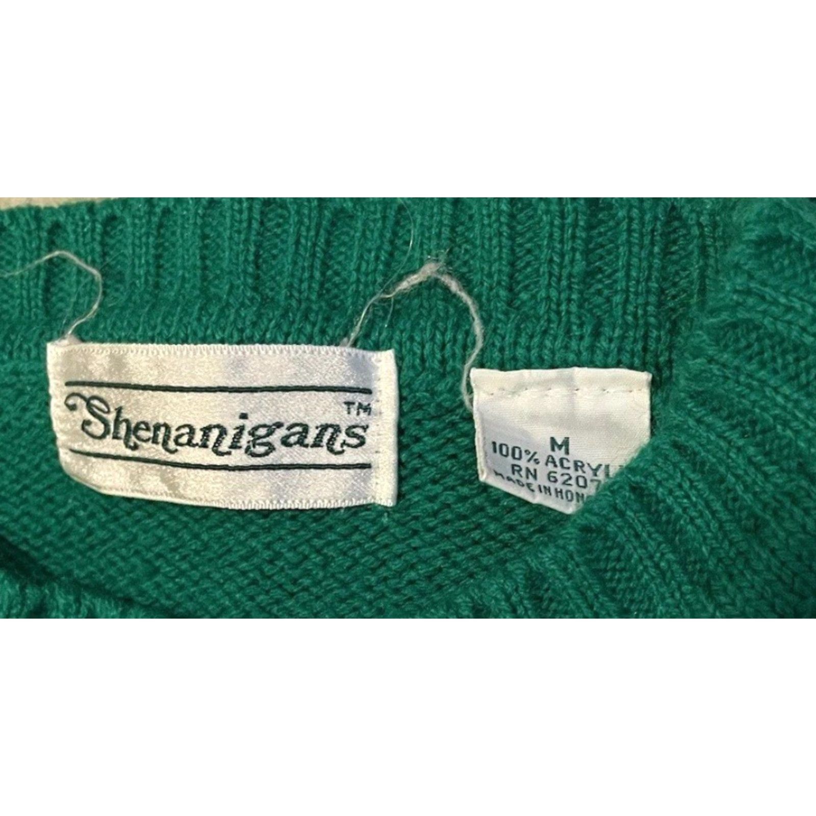 Rainbow VINTAGE Rainbow Striped Knit Sweater M Womens 80s 70s Surf Beach Hang Ten Hawaii OP Green White Ocean Pacific Patterned Pullover Size M / US 6-8 / IT 42-44 - 6 Thumbnail