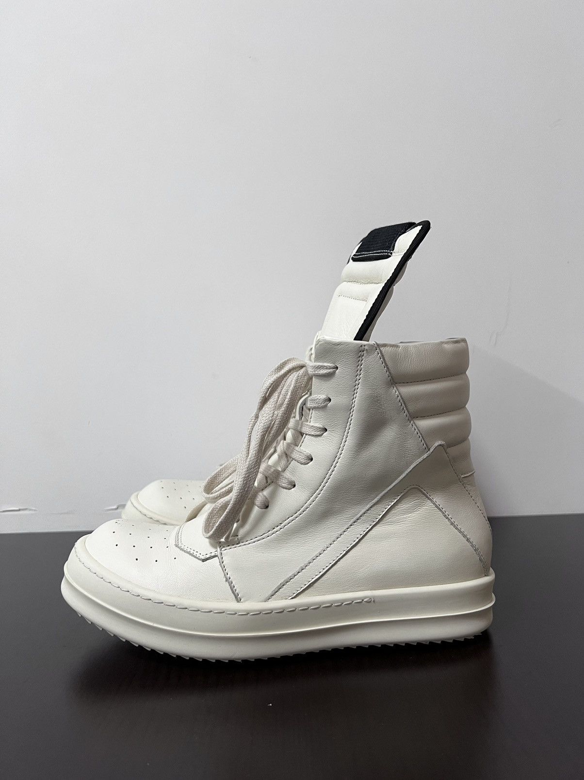 Rick Owens Rick owens geobasket black/milk sz 36 Size US 6 / IT 36 - 2 Thumbnail