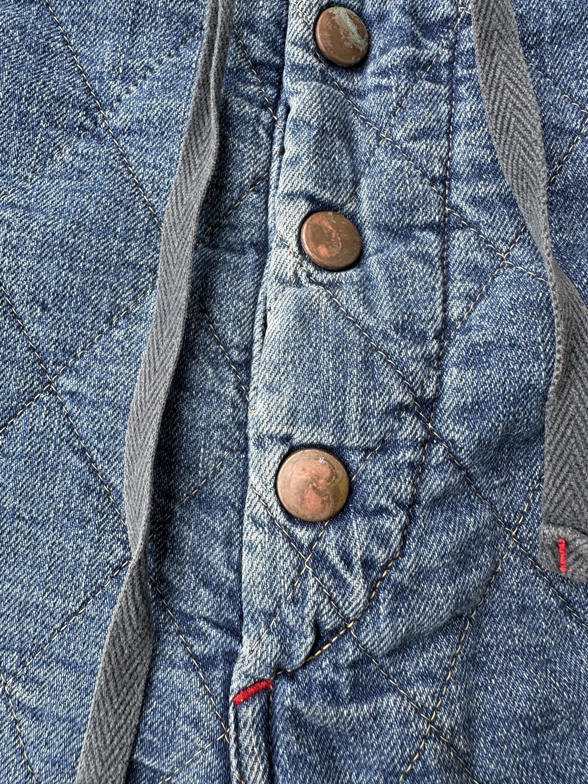 Kapital Kapital 13 stars quilted waffle thermal military cargo denim Size US 33 - 6 Thumbnail