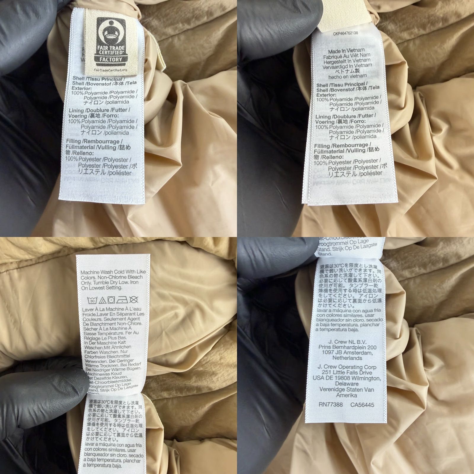 Madewell Madewell Holland Quilted Puffer Parka Jacket Womens XS Beige Hooded LS Size XS / US 0-2 / IT 36-38 - 9 Thumbnail