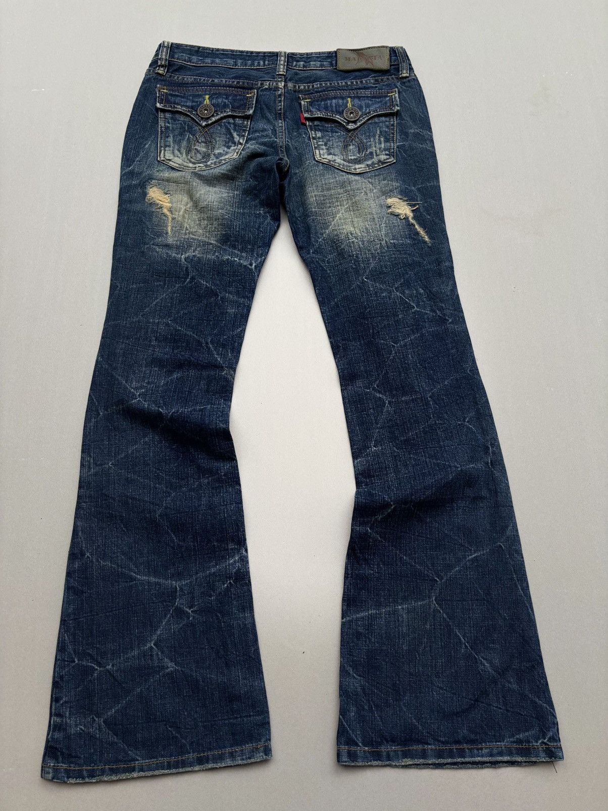 Japanese Brand Maraxia distressed flare jeans Size US 28 / EU 44 - 5 Thumbnail