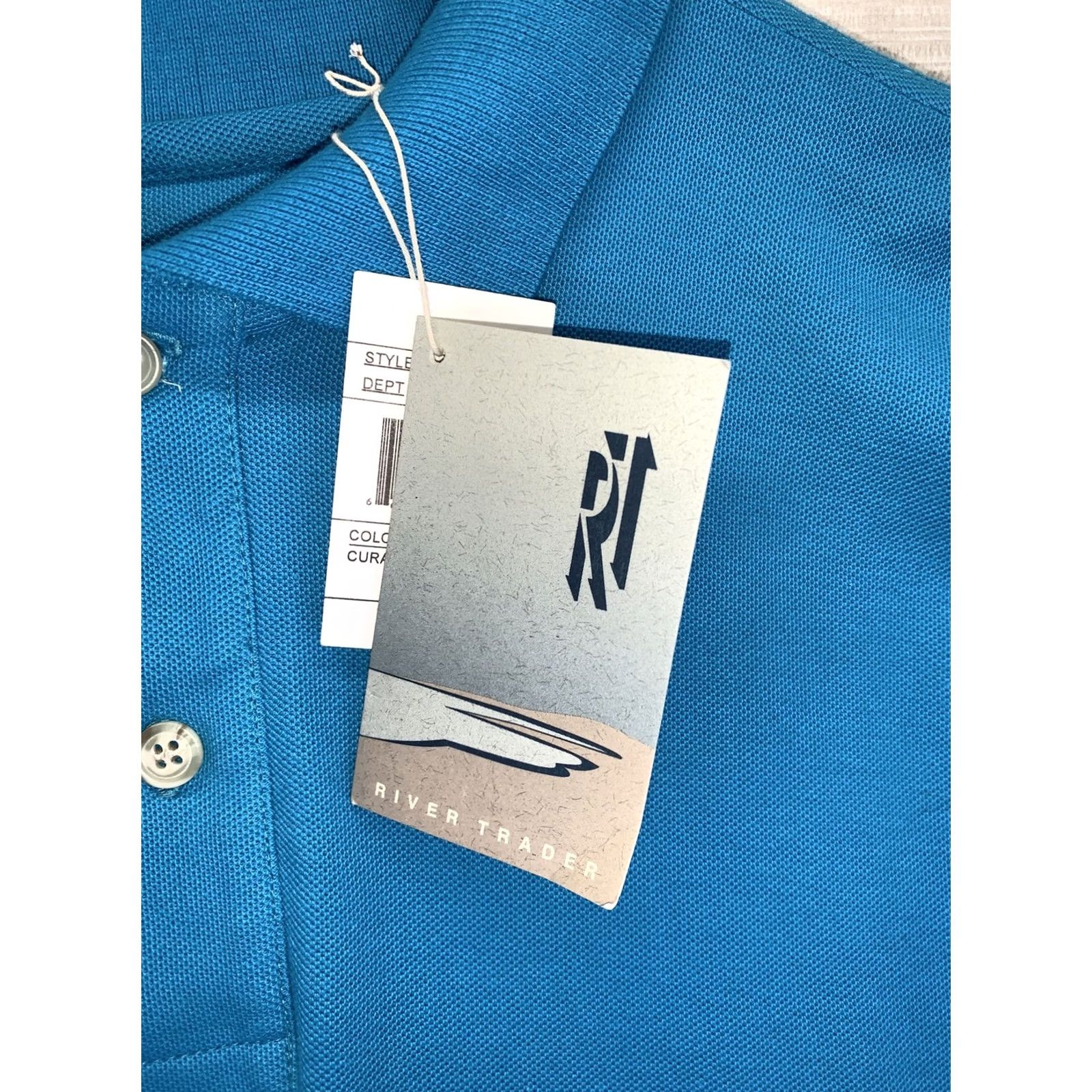 Vintage River Trader Polo Shirt Blue Cotton XL Mens NWD-9830 Size US XL / EU 56 / 4 - 2 Thumbnail