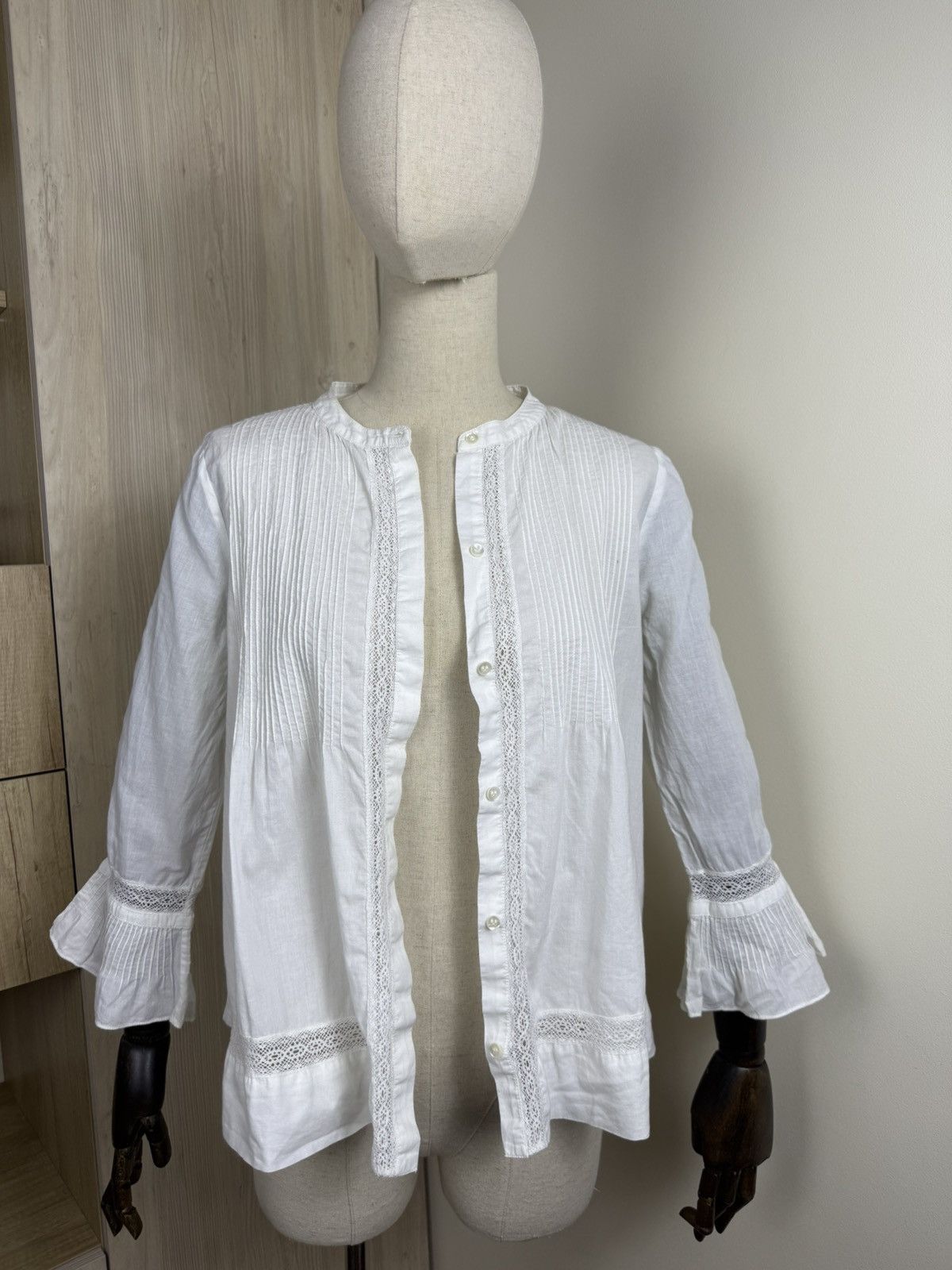 Sezane Sezane White Lace Peplum Blouse – Size S Size S / US 4 / IT 40 - 3 Thumbnail