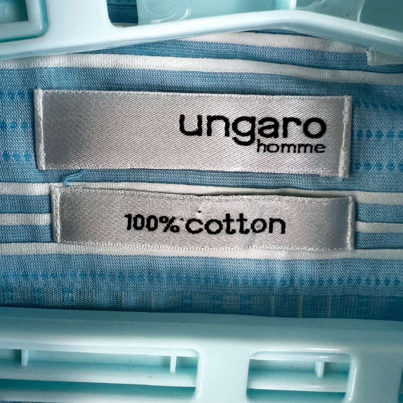Emanuel Ungaro VINTAGE Emmanuel Ungaro Homme Button-Up Shirt Mens L Blue Striped Cotton 44 Chest Long Sleeve 29 Length Mens Size US L / EU 52-54 / 3 - 4 Thumbnail