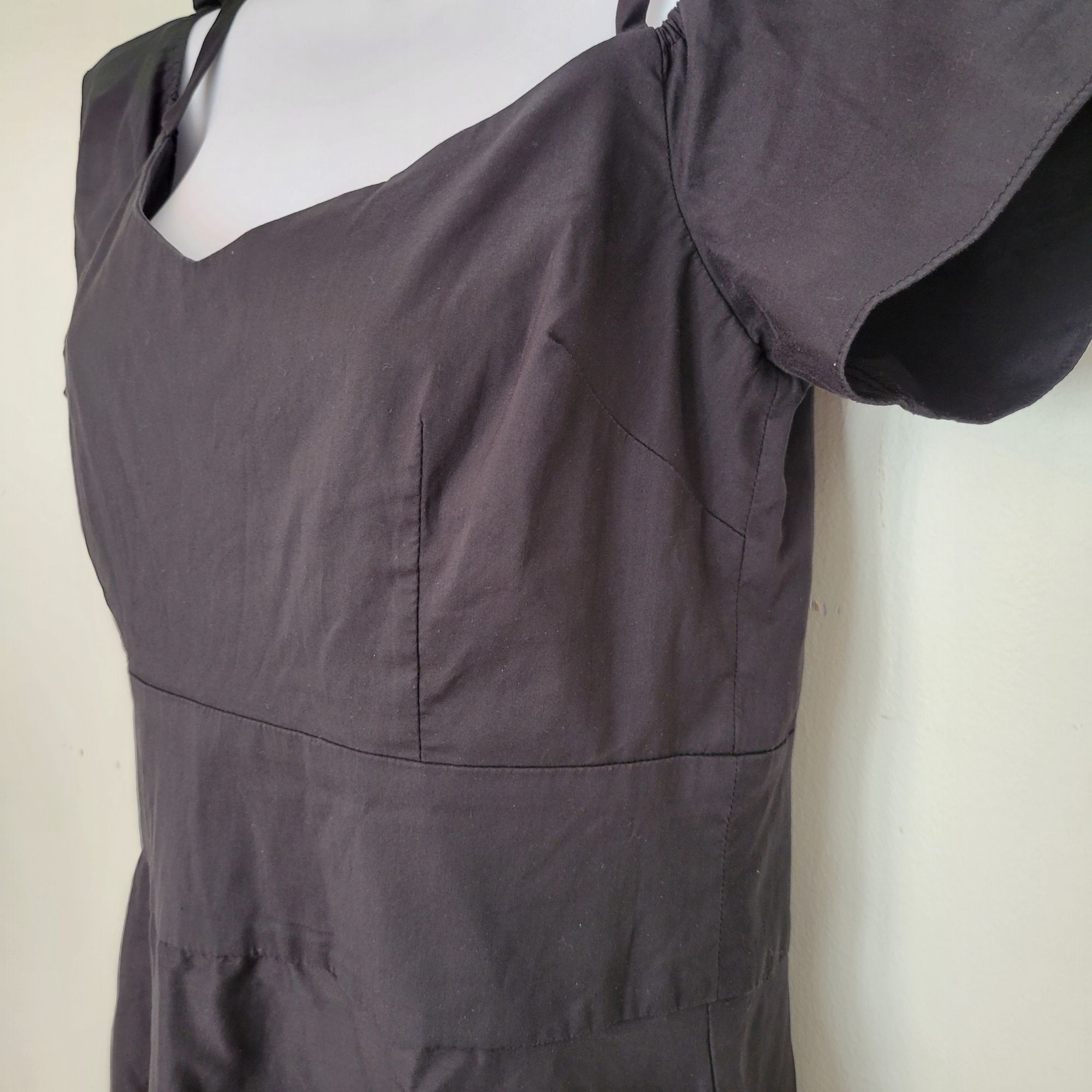 Betsey Johnson Betsey Johnson Black Midi Tea Dress 6 Off Shoulder Pockets F Size M / US 6-8 / IT 42-44 - 5 Thumbnail