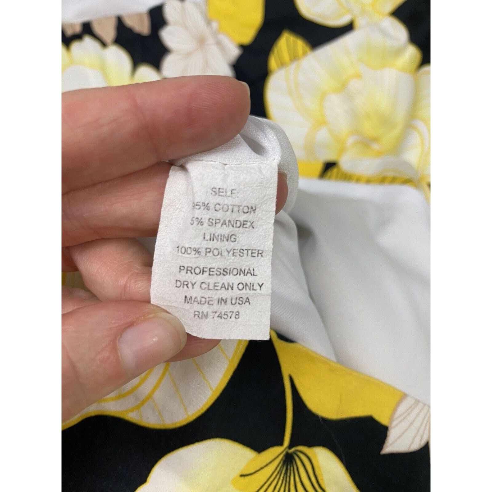 Other VTG Caché Floral Yellow Black White Strapless Dress USA Y2K Size XS / US 0-2 / IT 36-38 - 5 Thumbnail