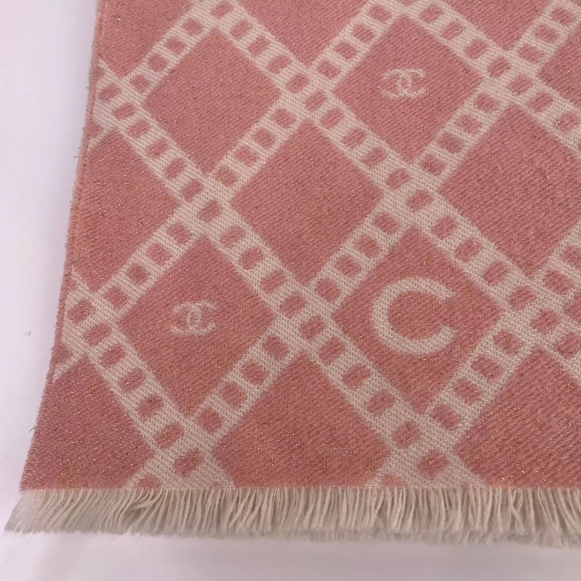 Chanel CHANEL Women's Cashmere Scarf Pink 171x67 Size ONE SIZE - 4 Thumbnail