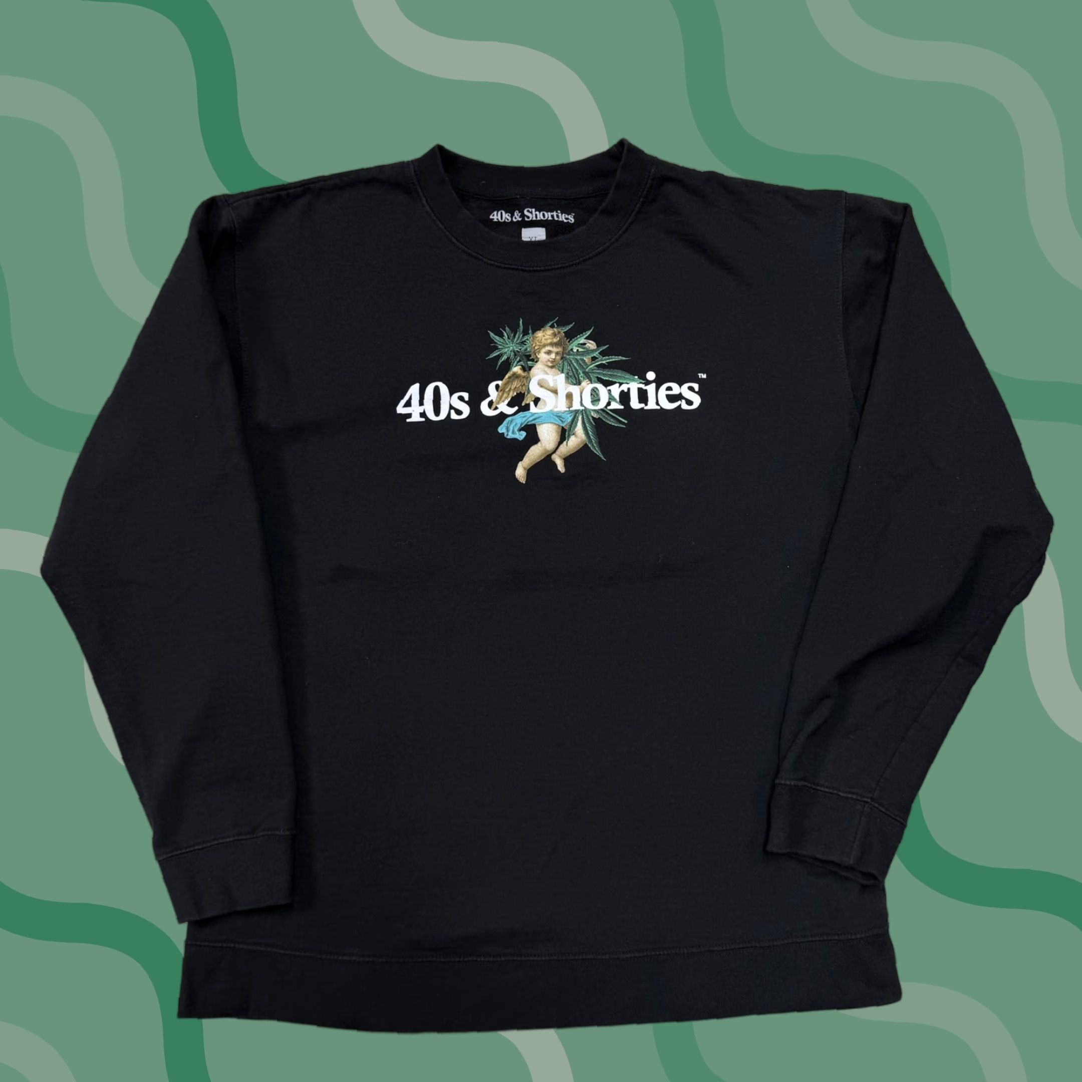 Vintage VINTAGE 40s & Shorties Shirt Mens XL Black Angel Graphic Crewneck Sweatshirt Pullover Size US XL / EU 56 / 4 - 1 Thumbnail
