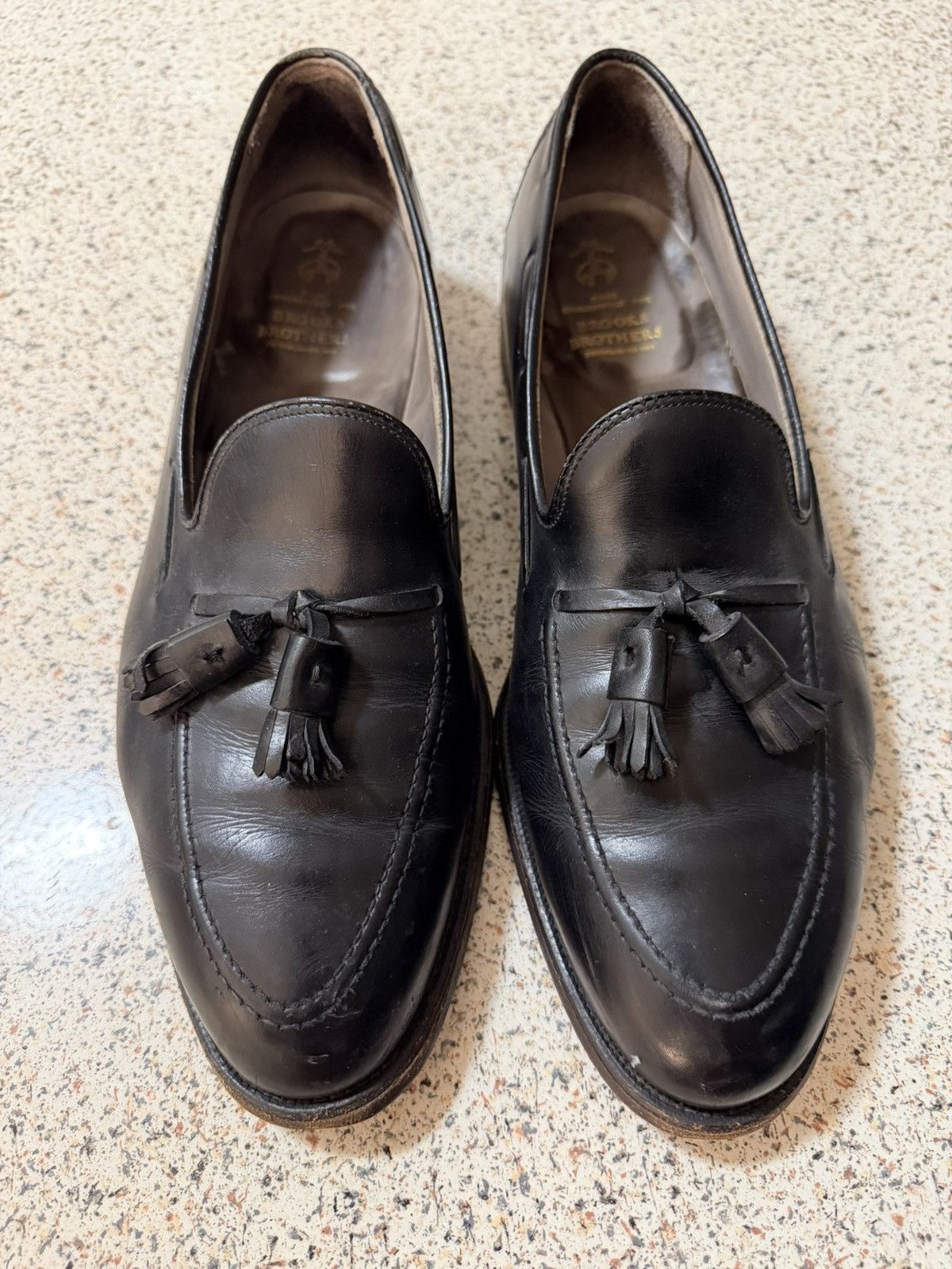 Alden Black Calfskin Tassel Loafers Size US 12 / EU 45 - 1 Thumbnail