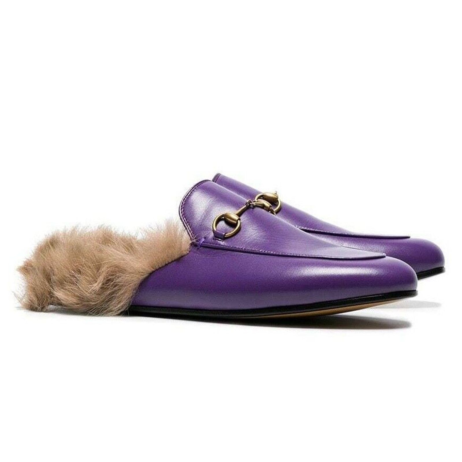 Gucci Princetown Leather Fur Loafer Slide Mule Slipper Flat 37 Size US 7 / IT 37 - 3 Thumbnail