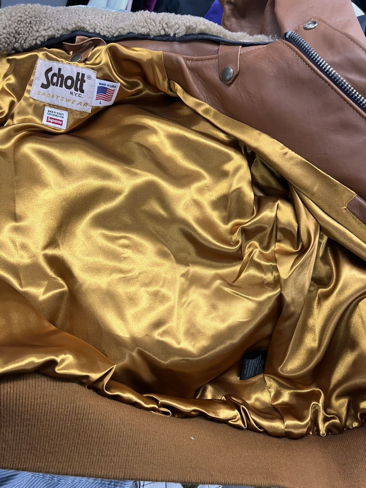 Supreme SUPREME x SCHOTT RARE BROWN LEATHER JACKET Size US L / EU 52-54 / 3 - 5 Thumbnail