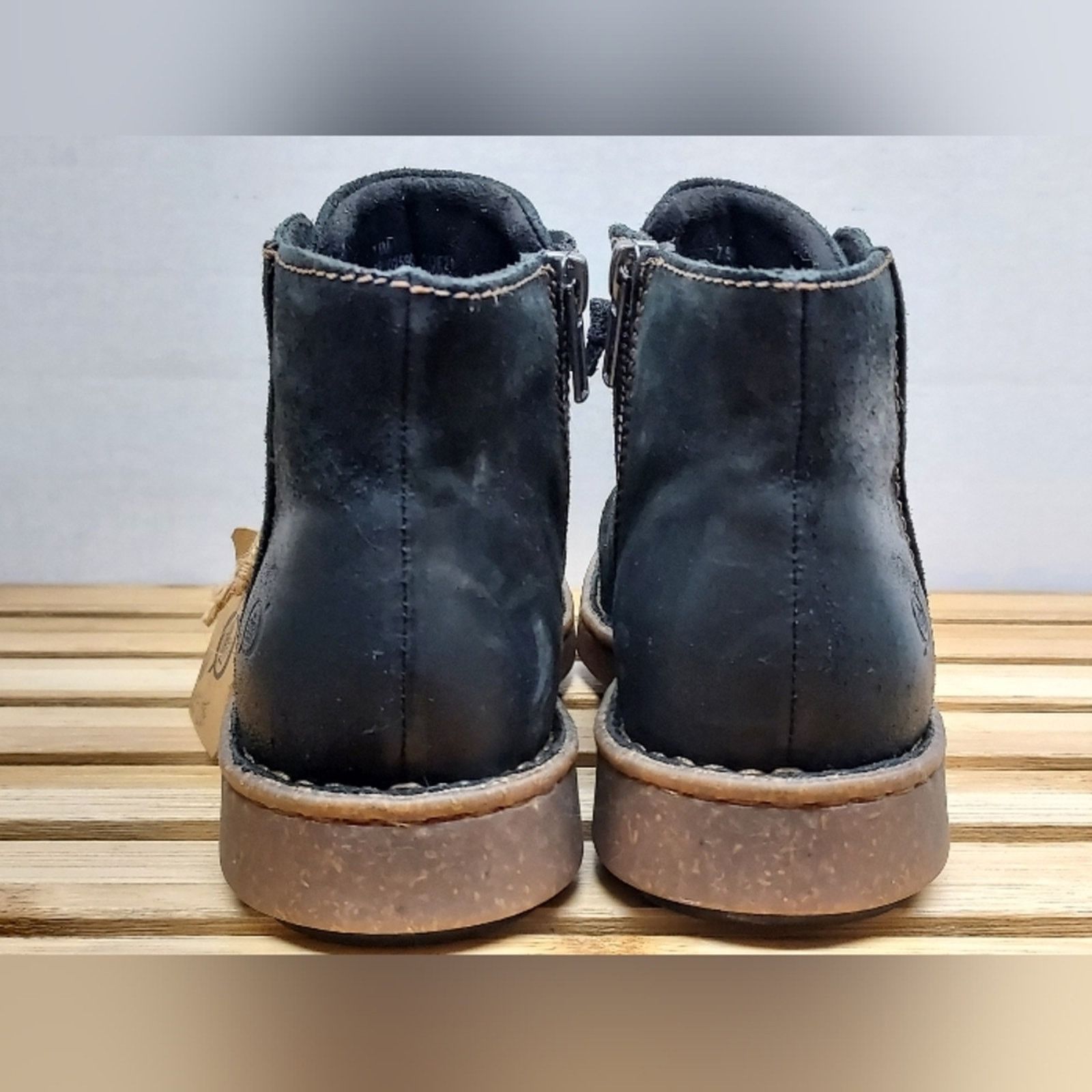 Born BORN Womens Black Leather Sienna Ankle Zip Boots Size 7.5M Size US 7.5 / IT 37.5 - 8 Thumbnail