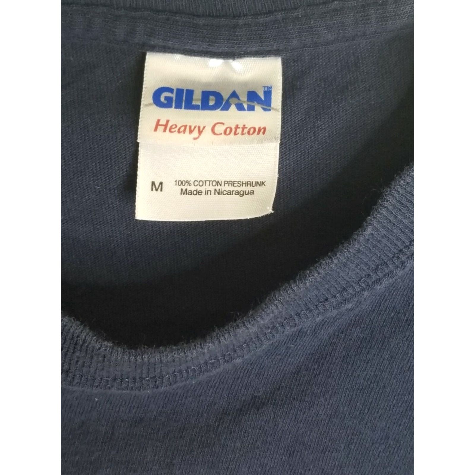 Gildan VINTAGE Mens M God Bless America Navy T-shirt Graphic Print USA Patriot Logo USA Patriotic 80s 90s Shirt Crew Neck Short Sleeve Gildan Size US M / EU 48-50 / 2 - 3 Thumbnail