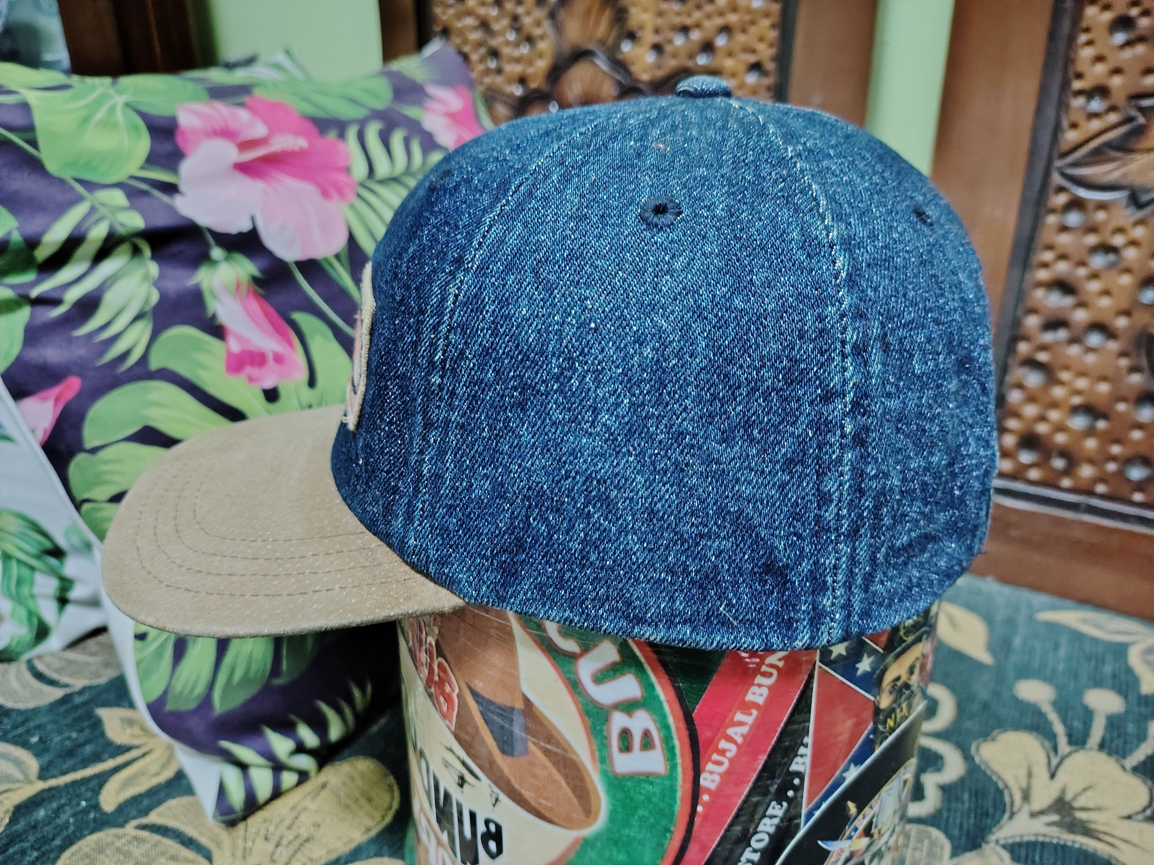 Polo Ralph Lauren Rare Vintage Polo Ralph Lauren Denim Hat Leather Bill Size ONE SIZE - 3 Thumbnail