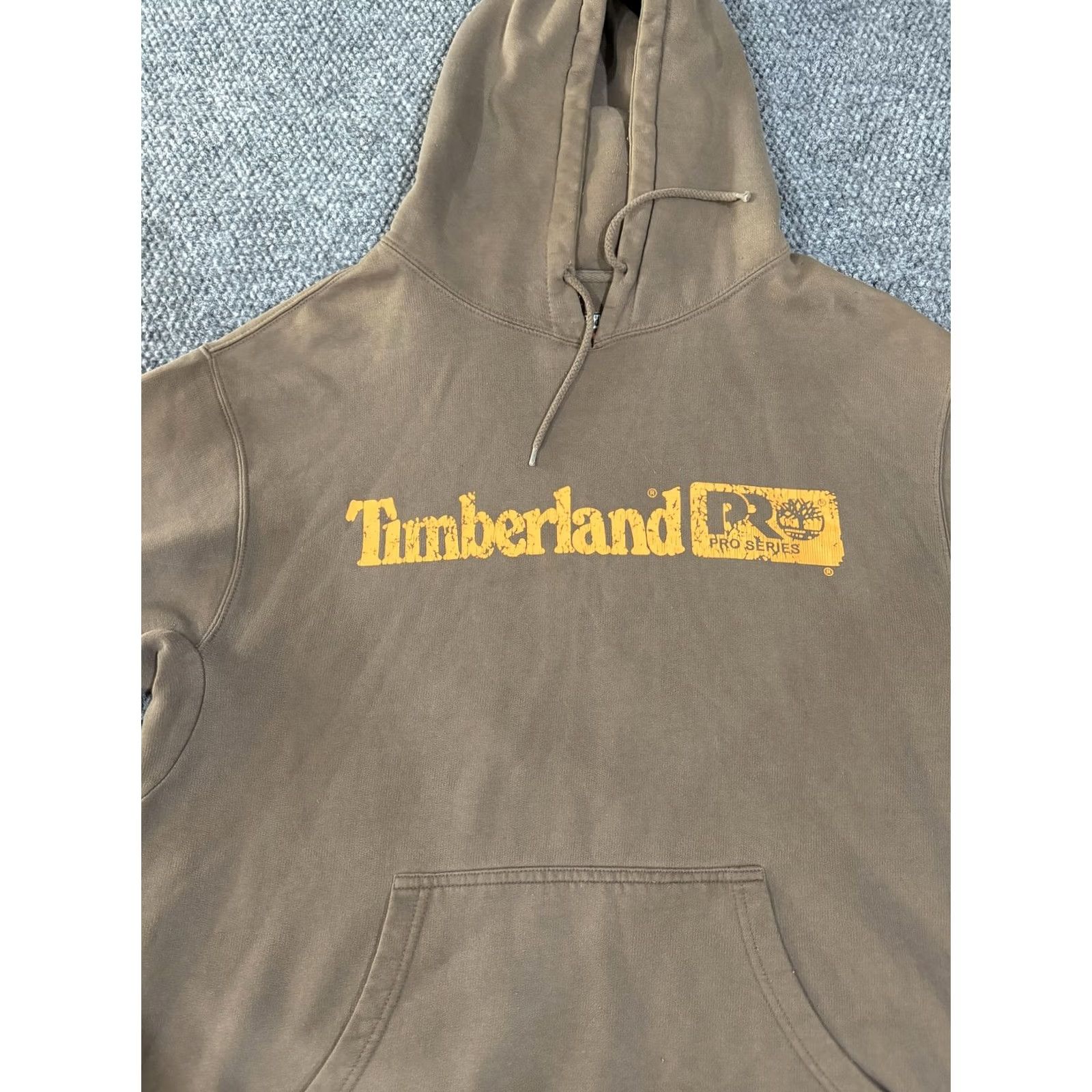 Timberland Timberland Pro Hoodie Mens XL Brown Pullover Fleece Sweatshirt Kangaroo Logo Graphic Print Hooded Pockets Crew Neck - Cotton Polyester Size US XL / EU 56 / 4 - 3 Thumbnail