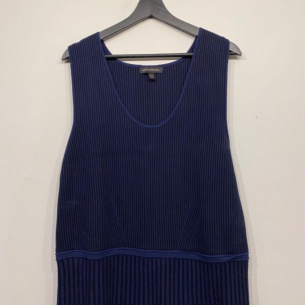 Banana Republic Banana Republic Knit Fit and Flare Black and Blue Striped Sw Size XXL / US 16-18 / IT 52-54 - 3 Thumbnail