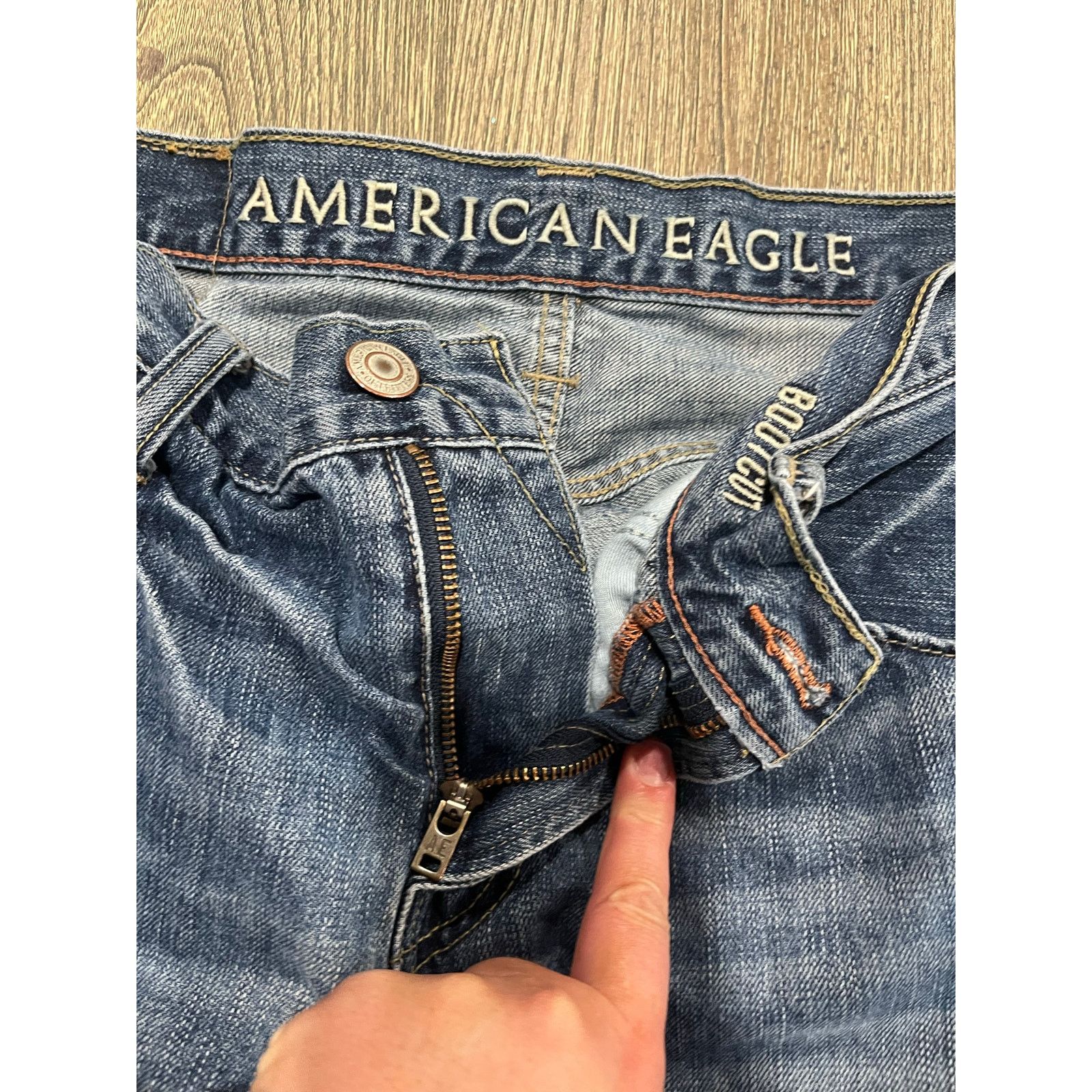American Eagle Outfitters American Eagle Mens Bootcut Jeans Mid-Rise Blue Size 32/34 Size US 32 / EU 48 - 12 Thumbnail