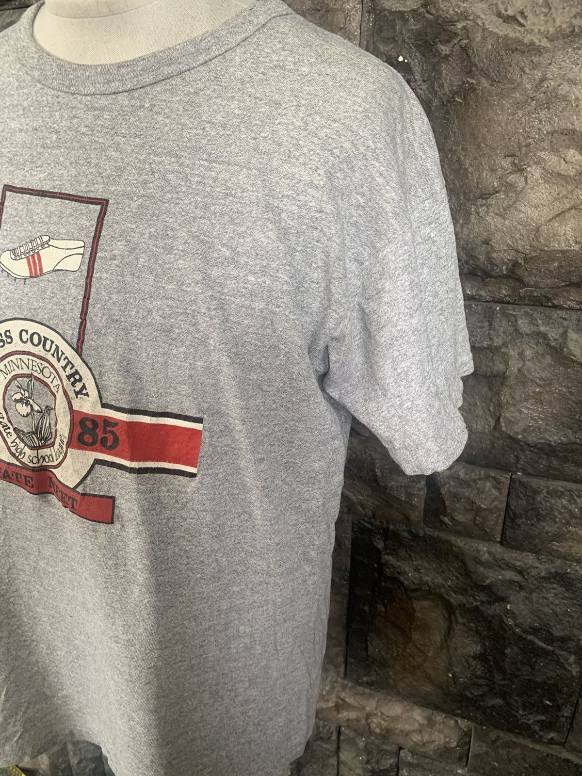 Champion Vintage 80s Champion Cross Country Tri Blend T shirt Size US XL / EU 56 / 4 - 4 Thumbnail