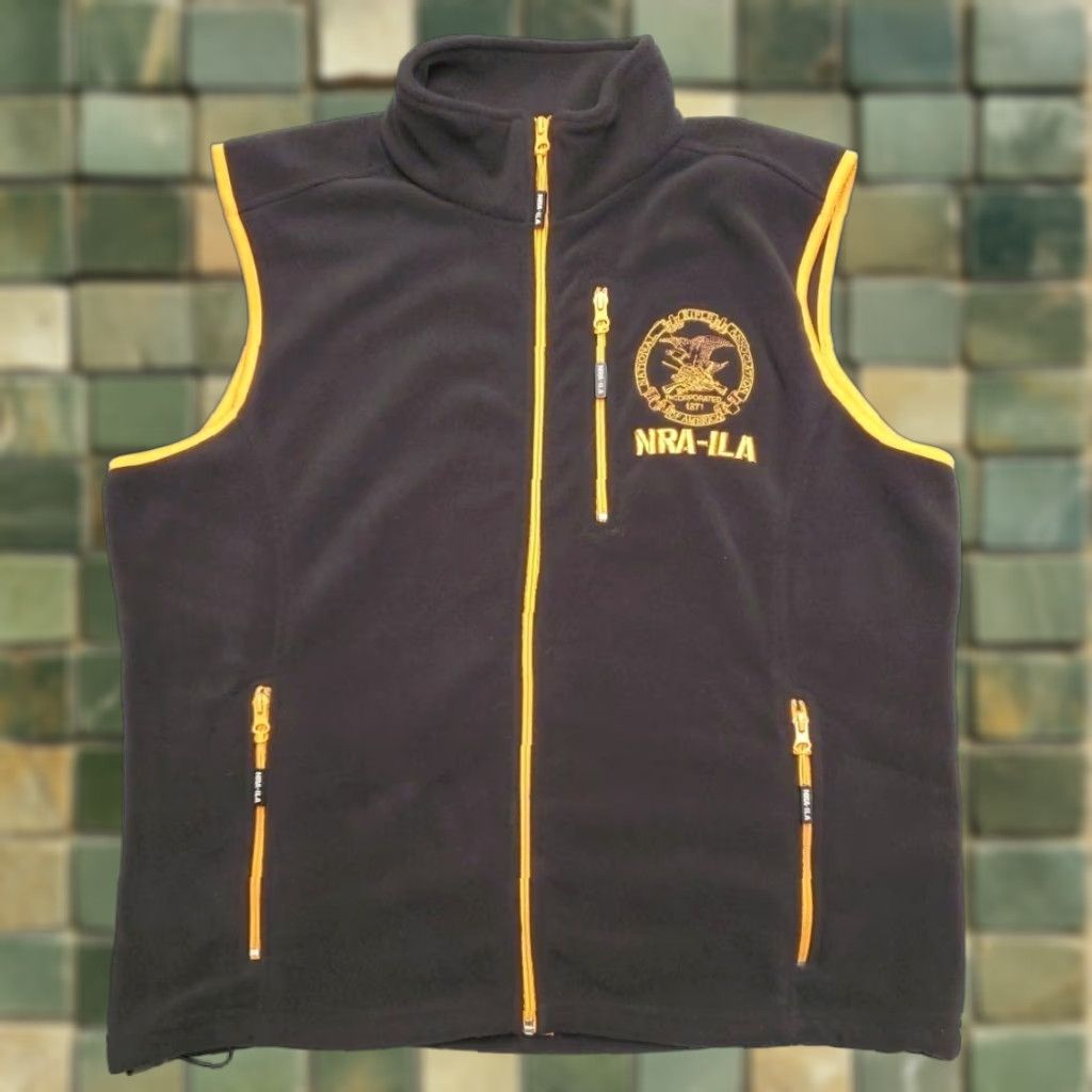 Vintage NRA ILA Vest Mens Large Black Fleece Sleeveless Full Zip Pockets Outdoors Size US L / EU 52-54 / 3 - 1 Thumbnail