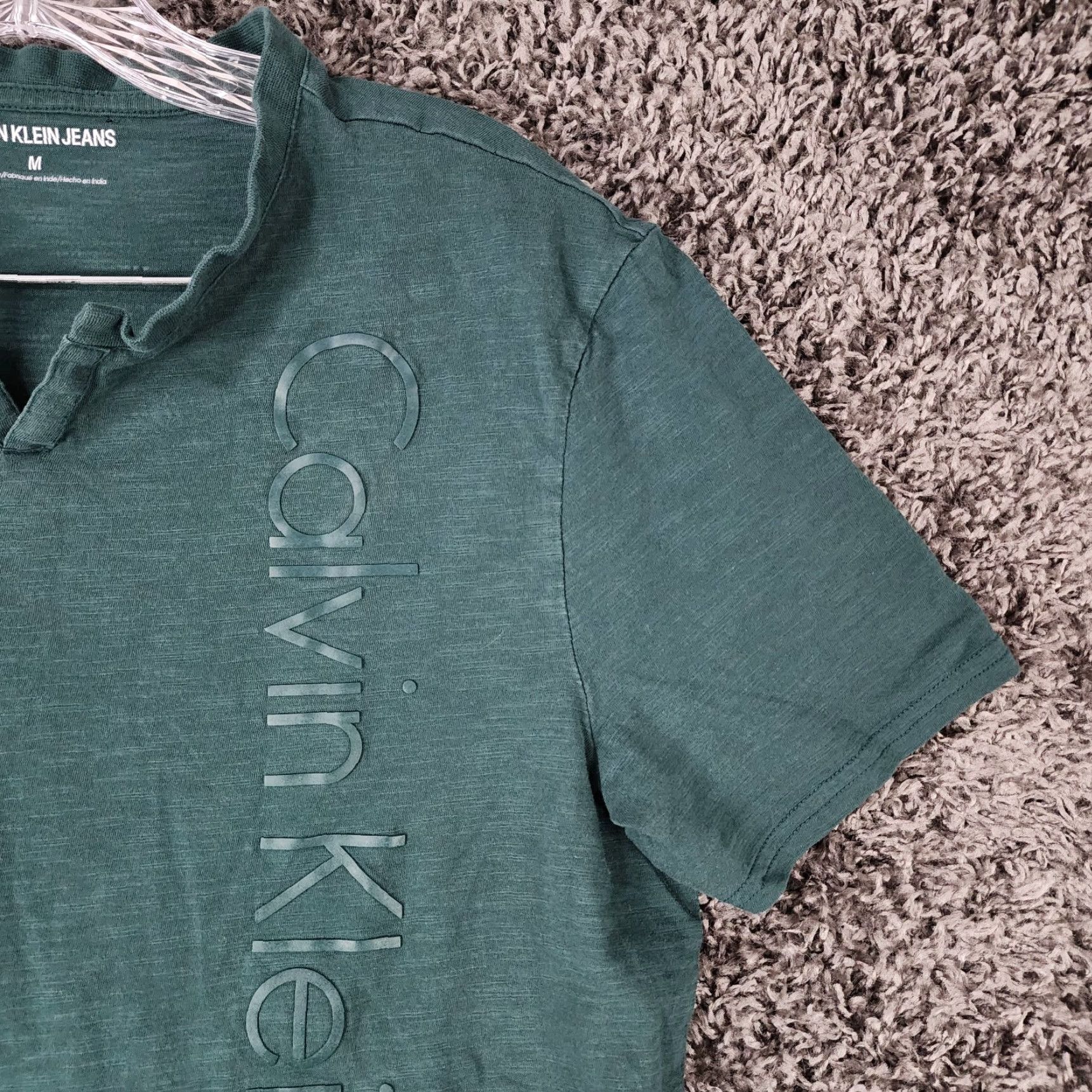 Calvin Klein CALVIN KLEIN Women's Green V-Neck Short Sleeve T-Shirt Size M Size M / US 6-8 / IT 42-44 - 3 Thumbnail
