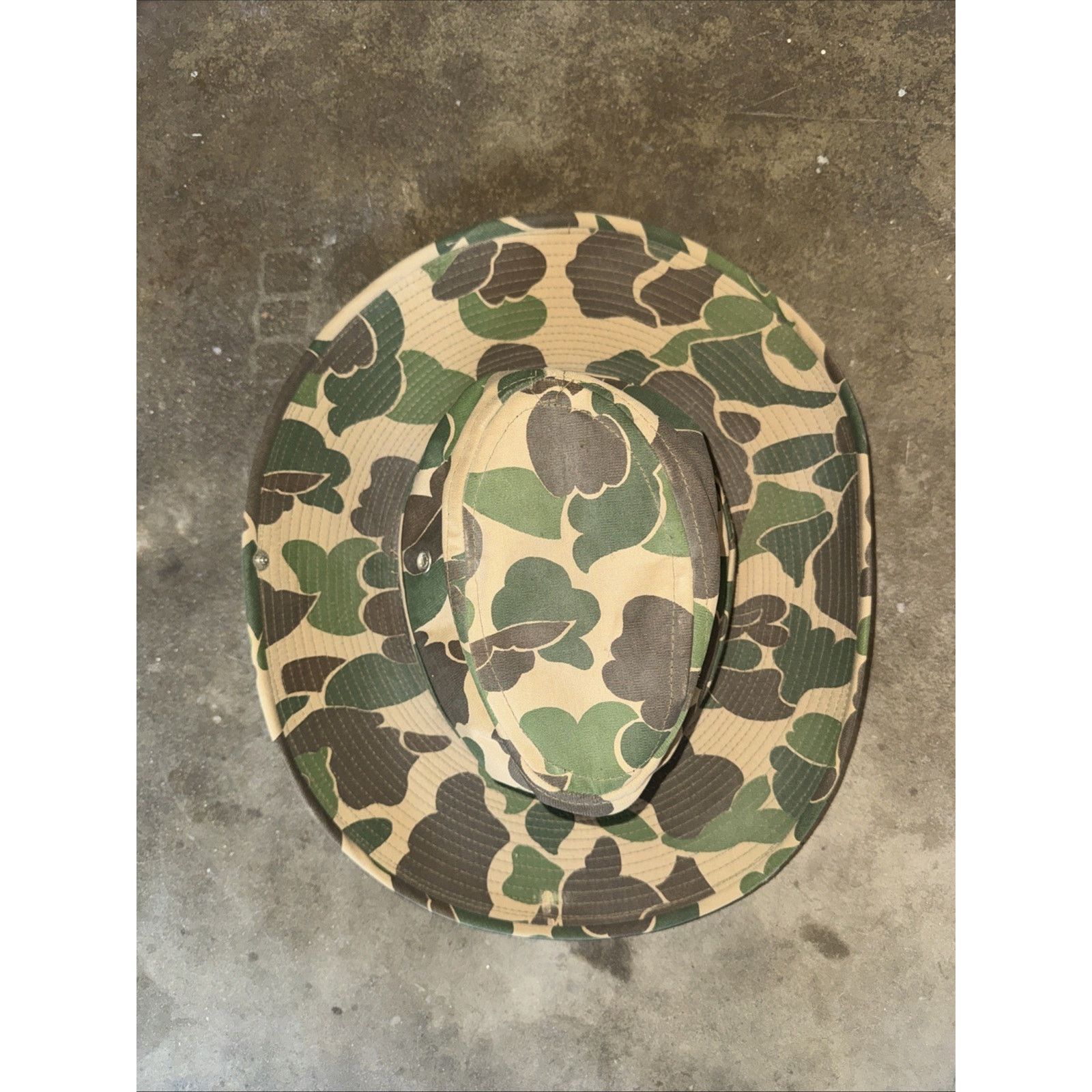 Vintage Camo Safari Hat Size 7 Green/Tan/Brown Size ONE SIZE - 4 Thumbnail