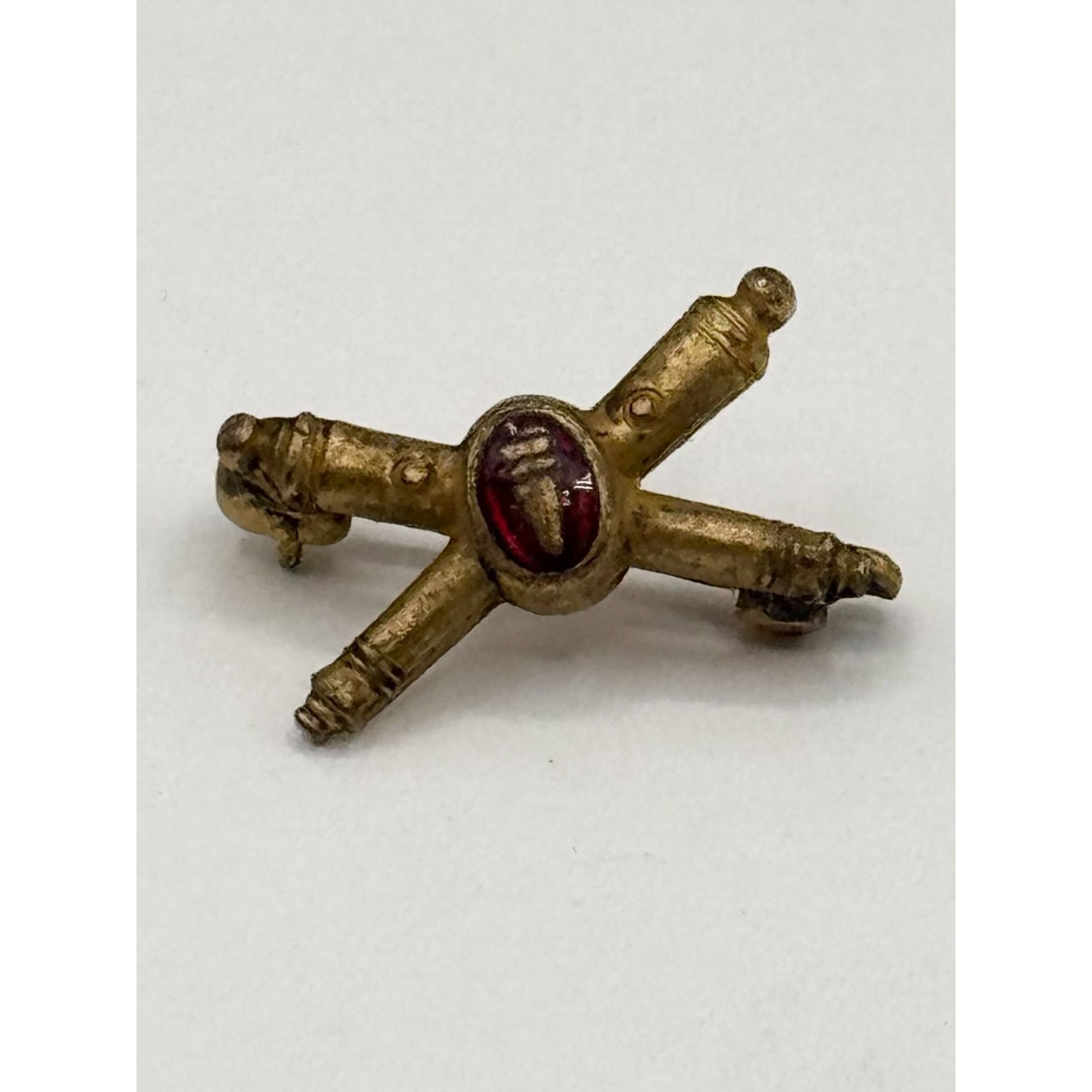 Vintage WWII US Army Officer Coast Artillery Collar Insignia Crossed Size ONE SIZE - 2 Thumbnail
