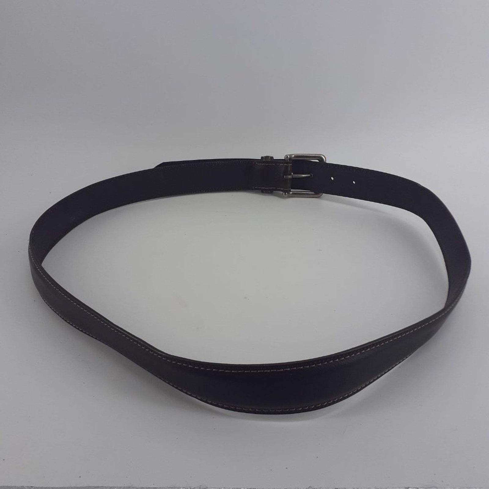 Dickies Dickies Men's Brown Leather Belt Silver Town Squared 43 Size 42 - 8 Thumbnail
