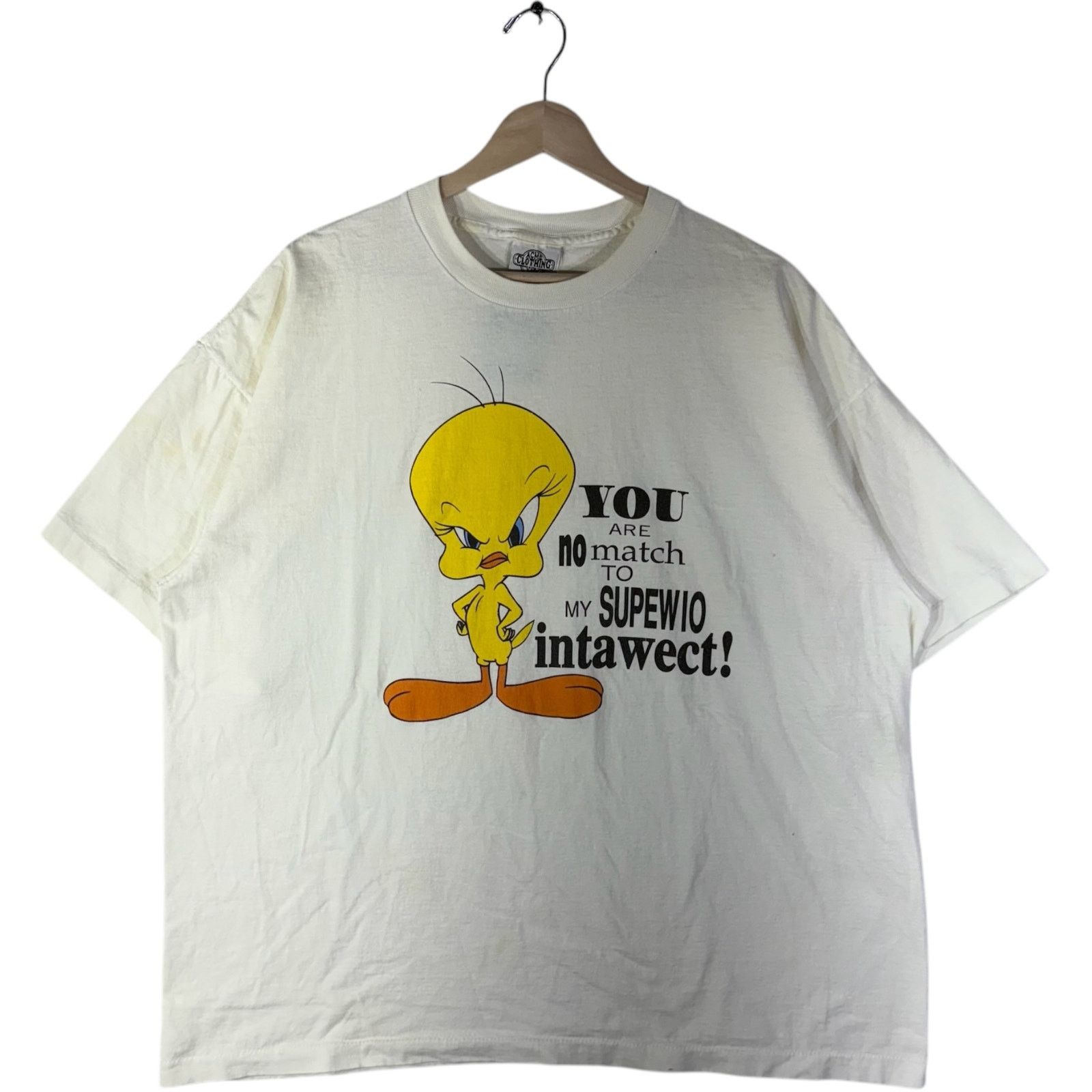Warner Bros Vintage Looney Tunes Tweety Bird Humor Cartoon Tee 2XL Size US XXL / EU 58 / 5 - 1 Thumbnail