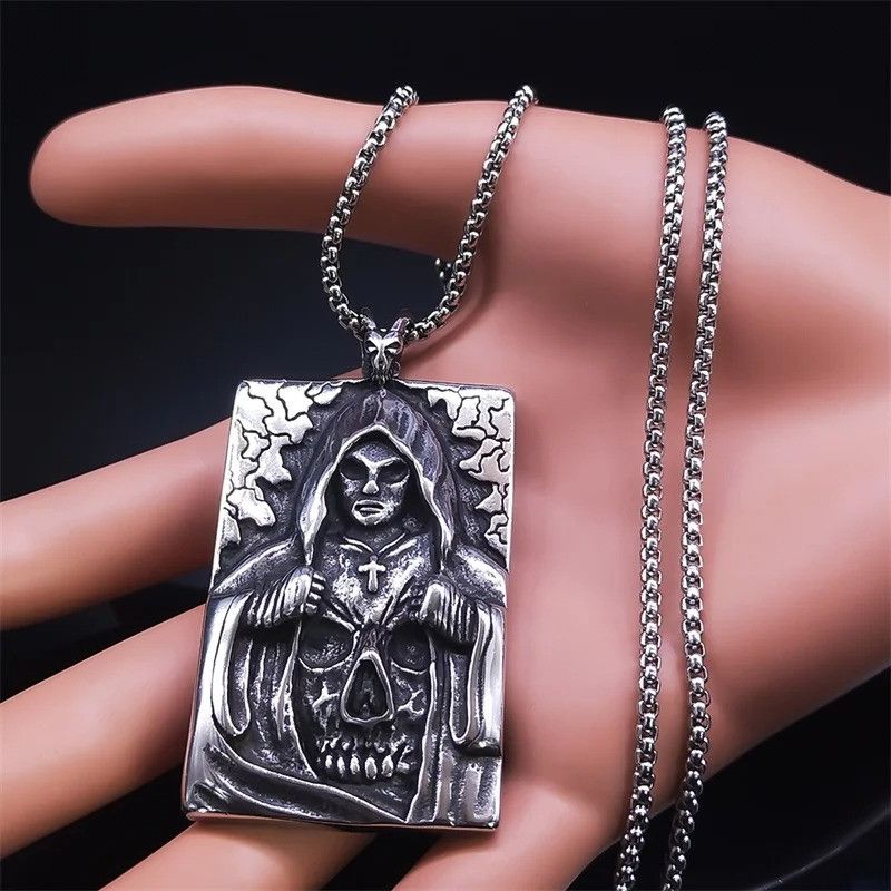 Jewelry Masked Cross Skeleton Skull Necklace Size ONE SIZE - 5 Thumbnail