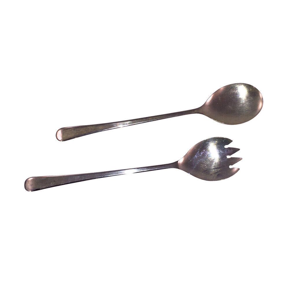 Designer Sheffield England Silver Plated Salad Fork and Spoon Set Size ONE SIZE - 1 Thumbnail
