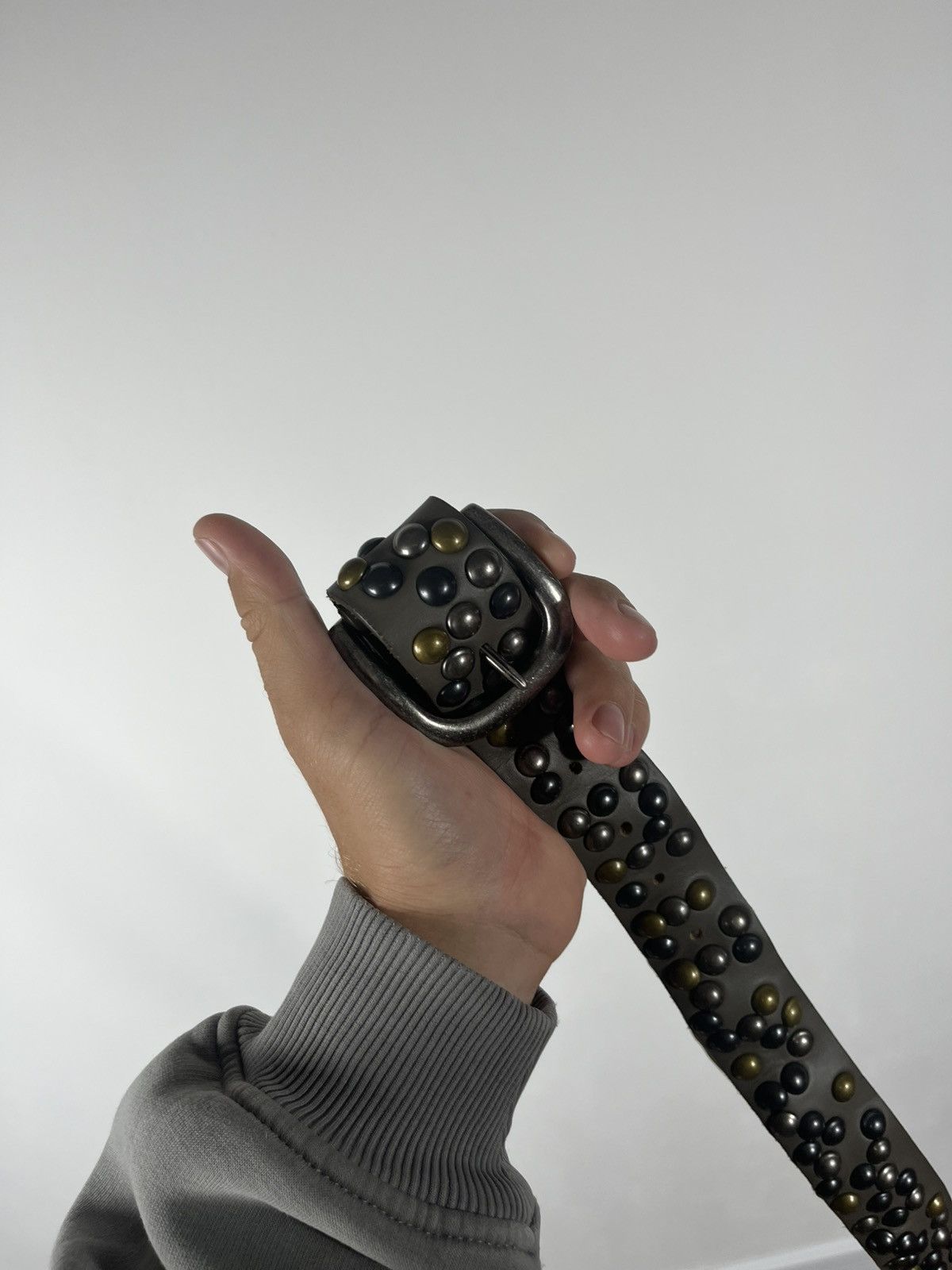 Other Avant-Garde Studded Leather Belt with Multicolor Rivets Size ONE SIZE - 8 Thumbnail