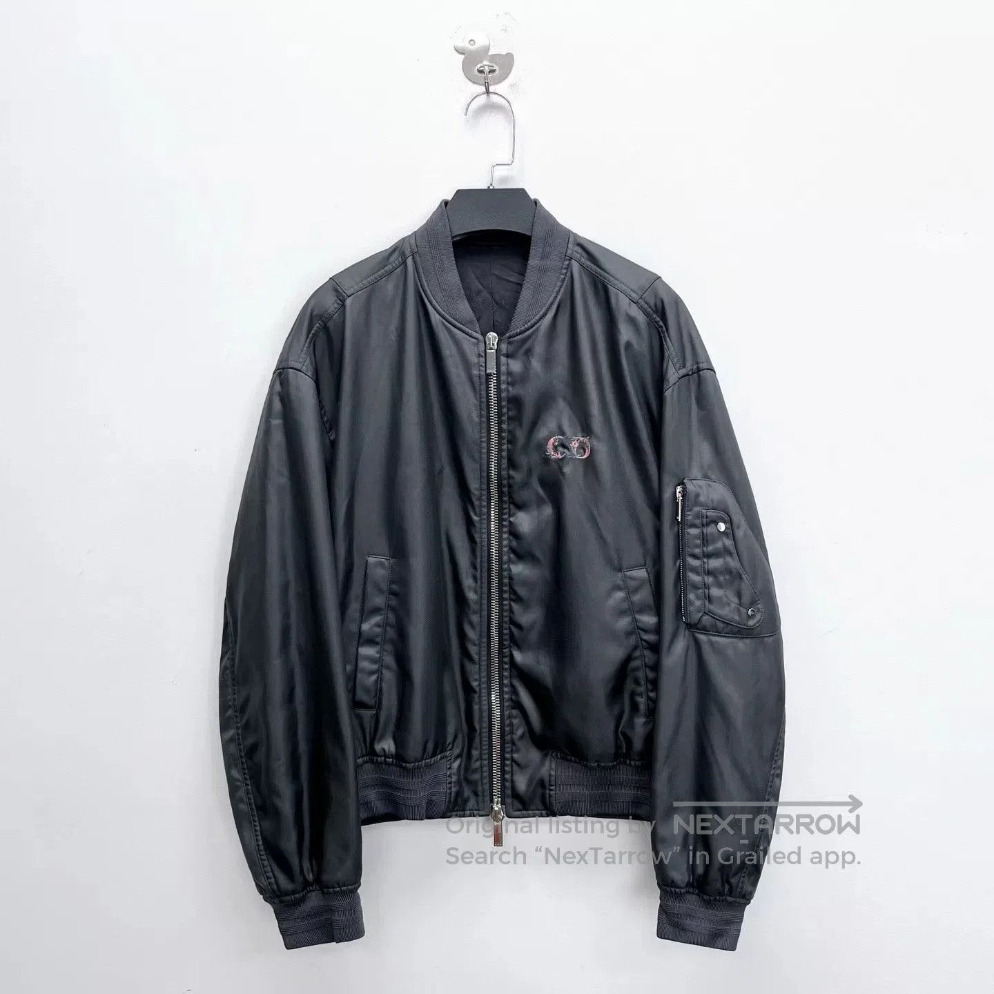 Dior Dior Black Gray Embroidered Flight Jacket. Size US M / EU 48-50 / 2 - 1 Thumbnail