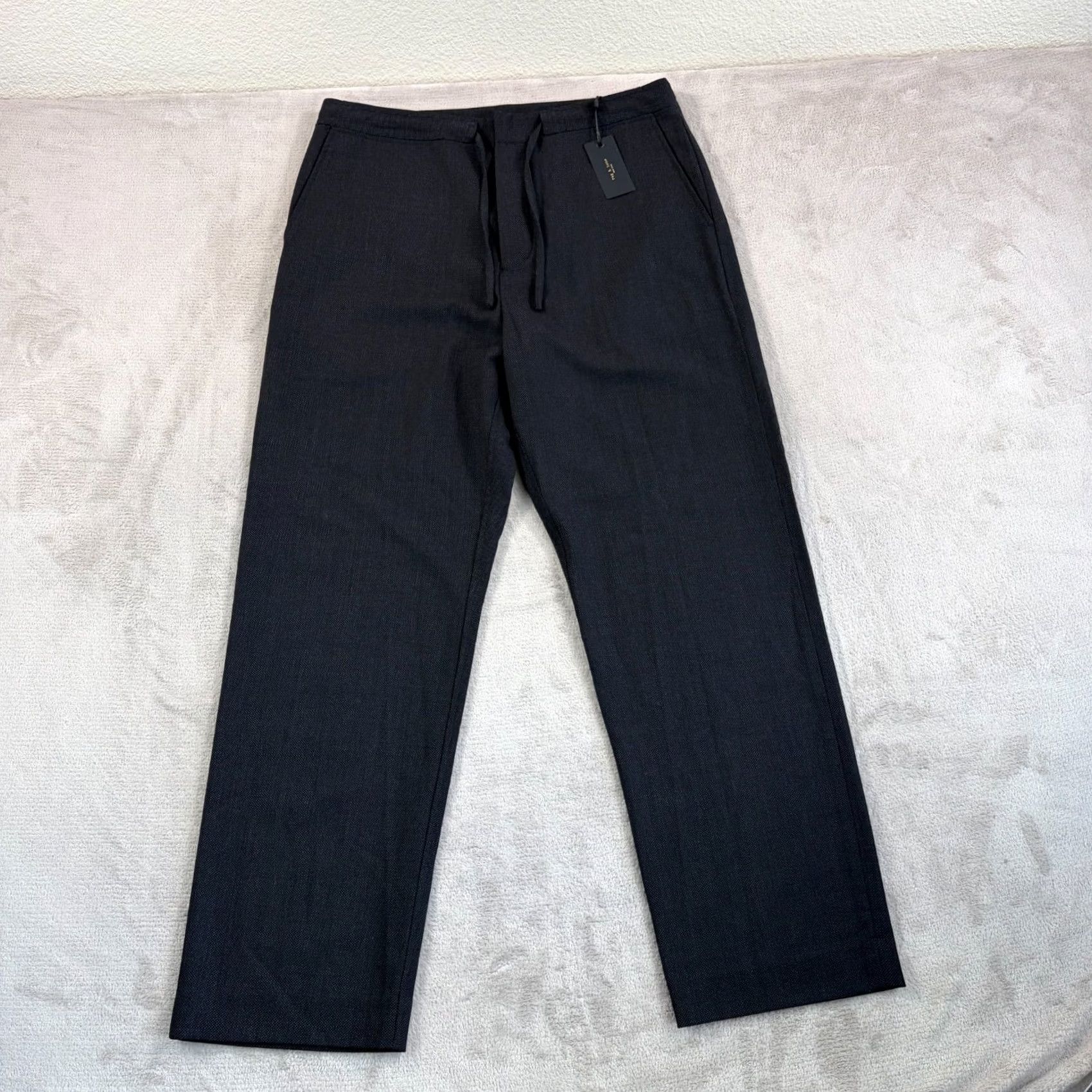 Rag & Bone rag & bone Bradford Wool Pants Black Navy Mens 34x30 Dress Pants Relaxed Straight Front Wool Blend NWT Size US 31 - 2 Thumbnail