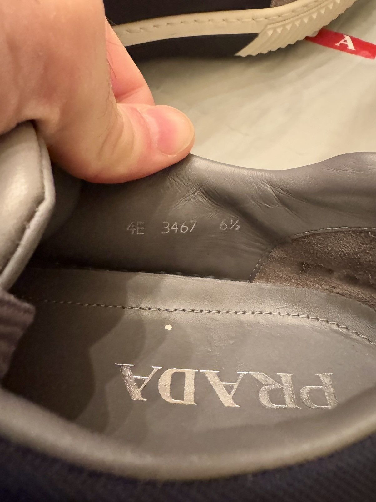 Prada Blue / Grey Logo Sneakers Size US 7.5 / EU 40-41 - 14 Thumbnail